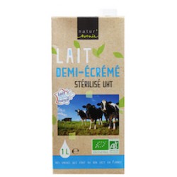 Lait Demi-Ecrémé Stérilisé UHT Bio - 1L - Natur'Avenir