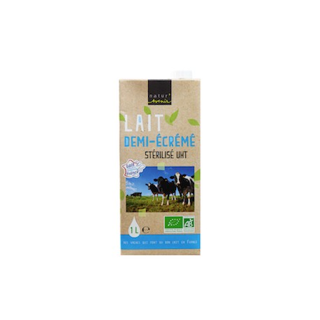 Lait Demi-Ecrémé Stérilisé UHT Bio - 1L - Natur'Avenir