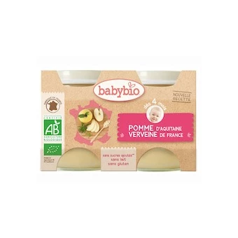 Petit Pot Fruits Pomme d'Aquitaine Verveine de France - 2 x 130g - Babybio