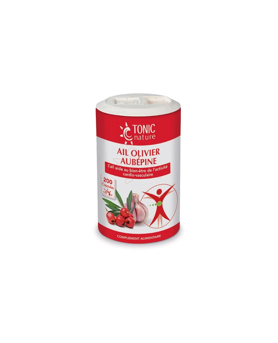 Ail, Olivier, Aubépine - 200 Capsules - Tonic Nature