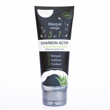 Masque Visage 3 en 1 Charbon Actif - 100ml - Bio4you