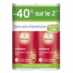 Déodorant Roll-On 24H Grenade - 40% sur le 2ème - 2x50ml - Weleda