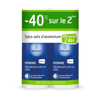 Déodorant Roll-on 24H Homme - 40% sur le 2ème -2x50ml - Weleda