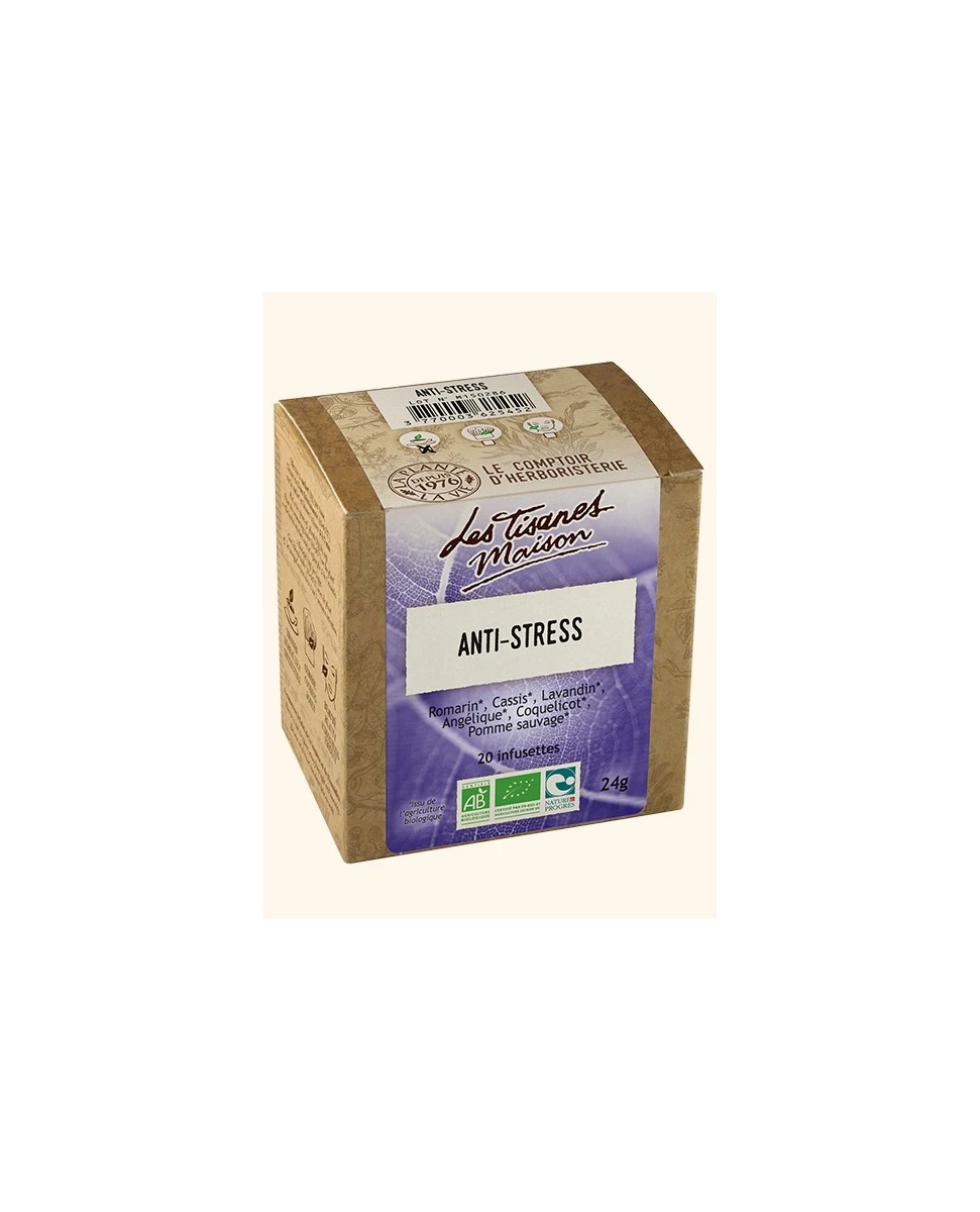 Tisane anti stress - 20 infusettes- Le Comptoir d'Herboristerie