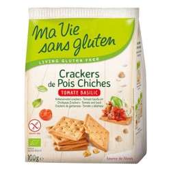 Crackers de Pois Chiches Tomate Basilic - 100g - Ma Vie Sans Gluten