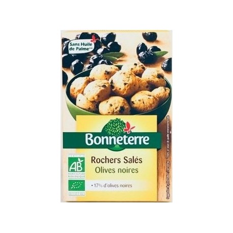 Rochers Salés Olives Noires - 90g - Bonneterre