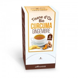 Tisane d'Or Bio Curcuma Gingembre - 20 Sachets - Aromandise