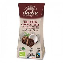 Truffes Bio au Chocolat Noir "Noix de Coco" - 100g - Ikalia