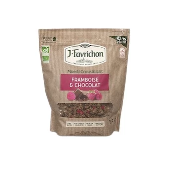 Muesli Croustillant Framboise & Chocolat - 500g - Joseph Favrichon