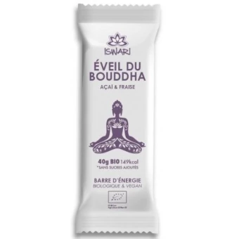 Barre d'Energie Eveil du Bouddha Açaï et Fraise Bio - 40g - Iswari