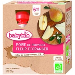 Gourde Poire Fleur d'Oranger - 4x90g - Babybio