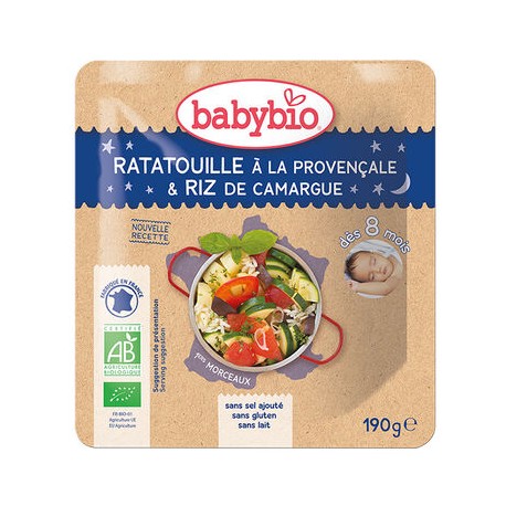 Sachet Ratatouille Provençale & Riz - 190g - Babybio