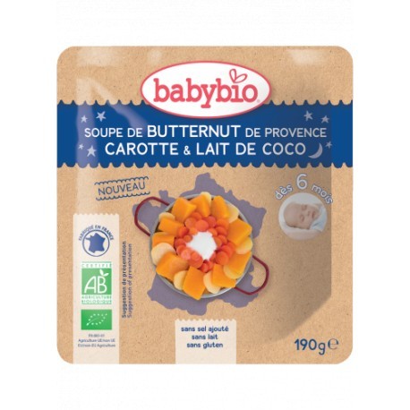 Sachet Soupe Butternut Carotte & Lait de coco - 190g - Babybio