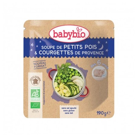 Sachet Soupe Petit Pois & Courgette - 190g - Babybio