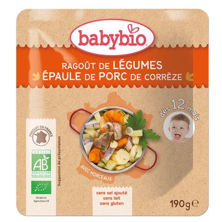 Sachet Ragoût légumes et Porc - 190g - Babybio