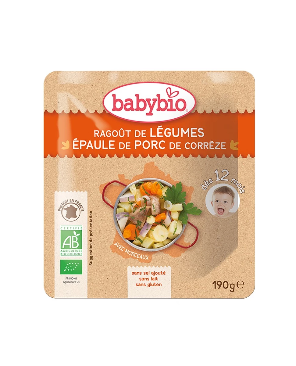 Sachet Ragoût légumes et Porc - 190g - Babybio