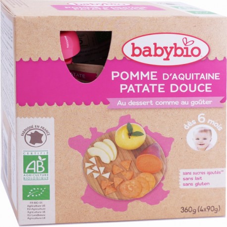 Gourde Pomme Patate Douce - 4x90g - Babybio