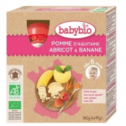 Gourde Pomme Abricot Banane - 4x90g - Babybio