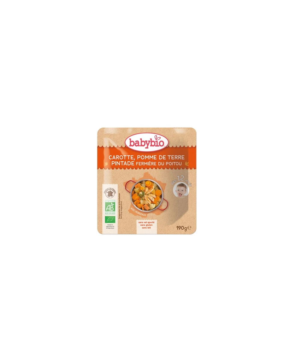 Sachet Carotte Pomme de terre & pintade - 190g - Babybio
