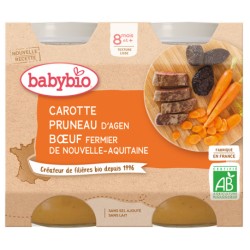 Pot Carotte Pruneau Bœuf - 2x200g - Babybio