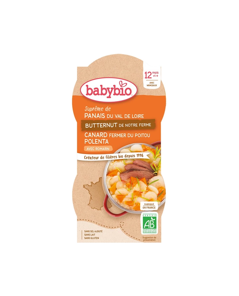 Bol Panais Butternut Canard Polenta - 2x200g - Babybio