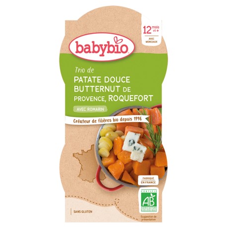 Bol Patate Douce Butternut Roquefort - 2x200g - Babybio