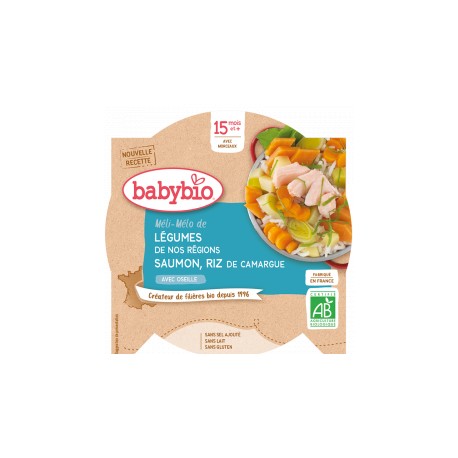 Assiette Légumes Saumon Riz - 260g - Babybio