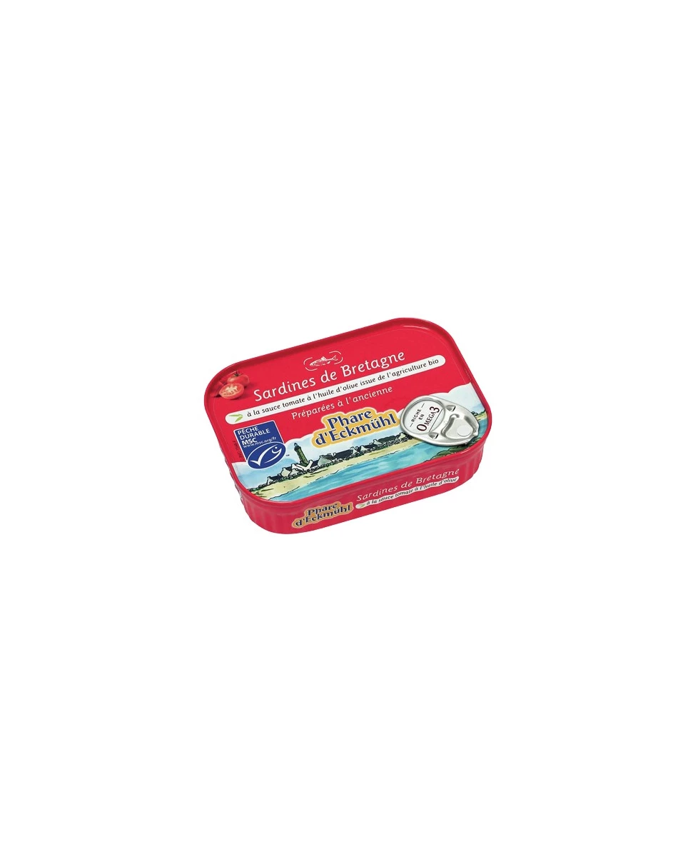 Sardines à la sauce tomate à l'huile d'olive bio 115g -Phare d'Eckmühl