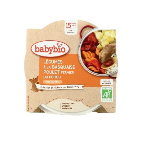 Assiette Légumes à la Basquaise Poulet - 260g - Babybio