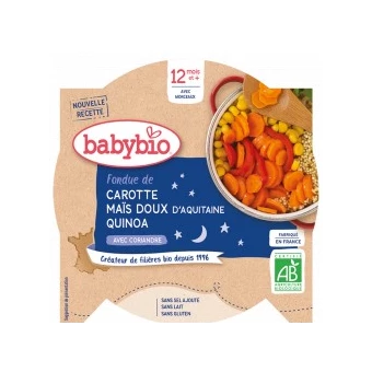 Assiette Carotte Maïs Quinoa - 230g - Babybio