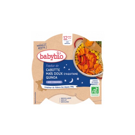 Assiette Carotte Maïs Quinoa - 230g - Babybio