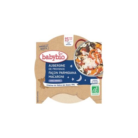 Assiette Aubergine Macaroni - 260g - Babybio