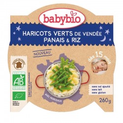 Assiette Haricot Vert Panais Riz - 260g - Babybio