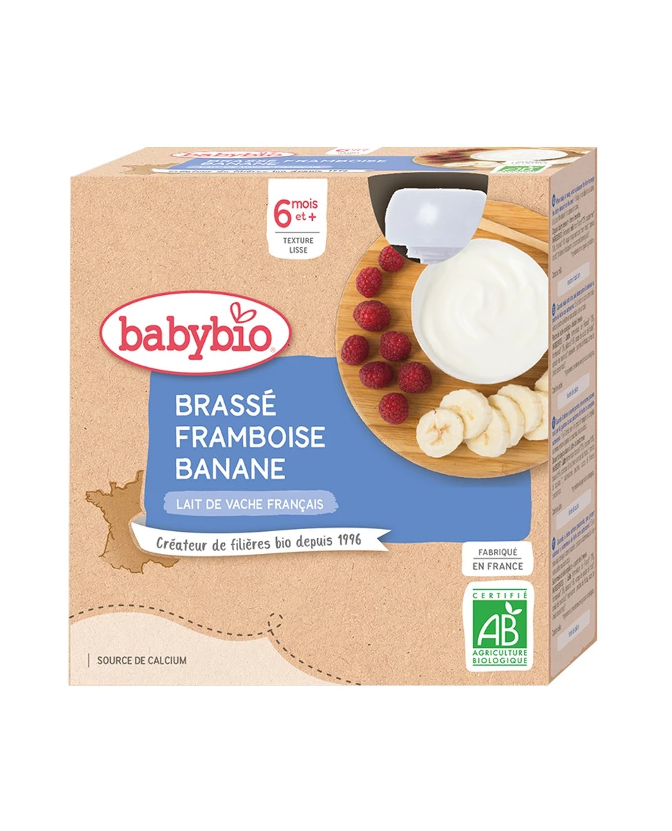 Brassé Framboise Banane - 4x85g - Babybio