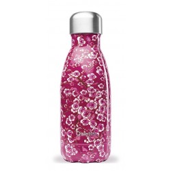 Bouteille Nomade Isotherme - Flowers Rose - 260ml - Qwetch