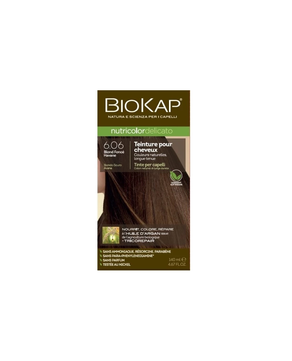Teinture pour Cheveux 6.06 Blond Foncé Havane - 140ml - Biokap