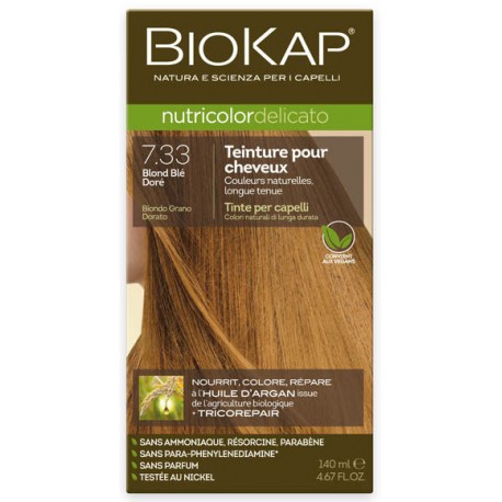 Teinture pour Cheveux 7.33 Blond Blé Doré - 140ml - Biokap