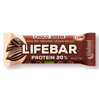 Lifebar Plus Chocolat et Protéine verte - 47g - Lifefood