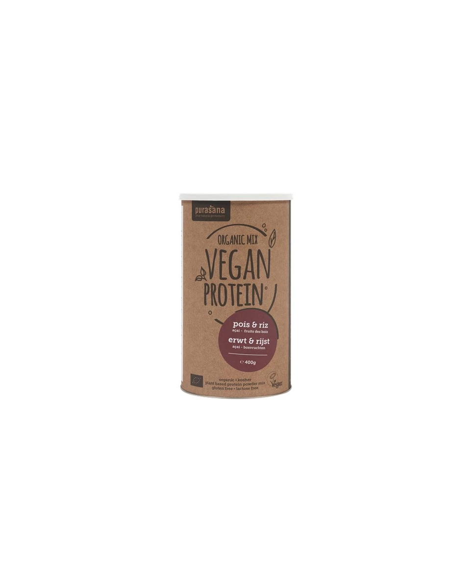 Mix Protéine Pois et Riz Açai & Fruits des Bois - 400g - Purasana