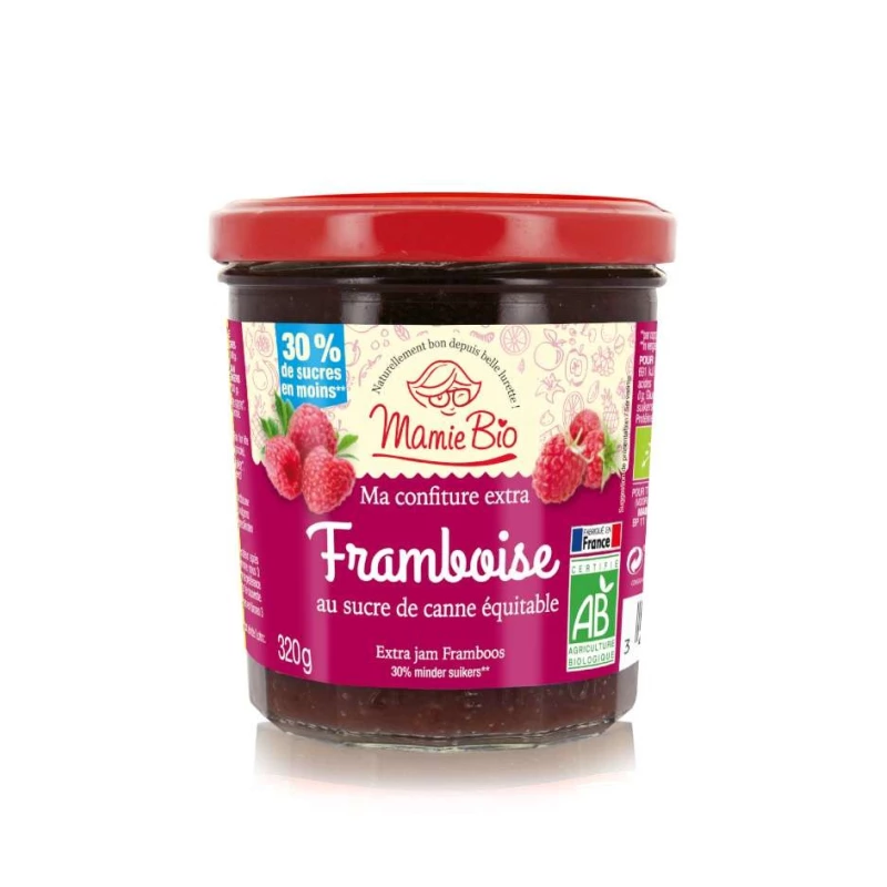 Confiture Extra Framboise - 320g - Mamie Bio