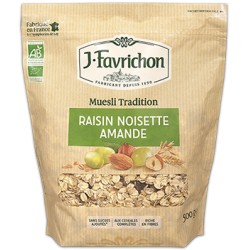 Muesli Raisin Noisette Amande - 500g - Favrichon