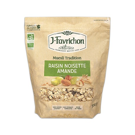 Muesli Raisin Noisette Amande - 500g - Favrichon