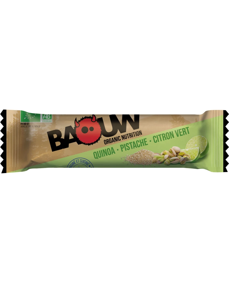 Barre Quinoa Pistache Citron - 25g - Baouw Organic Nutrition