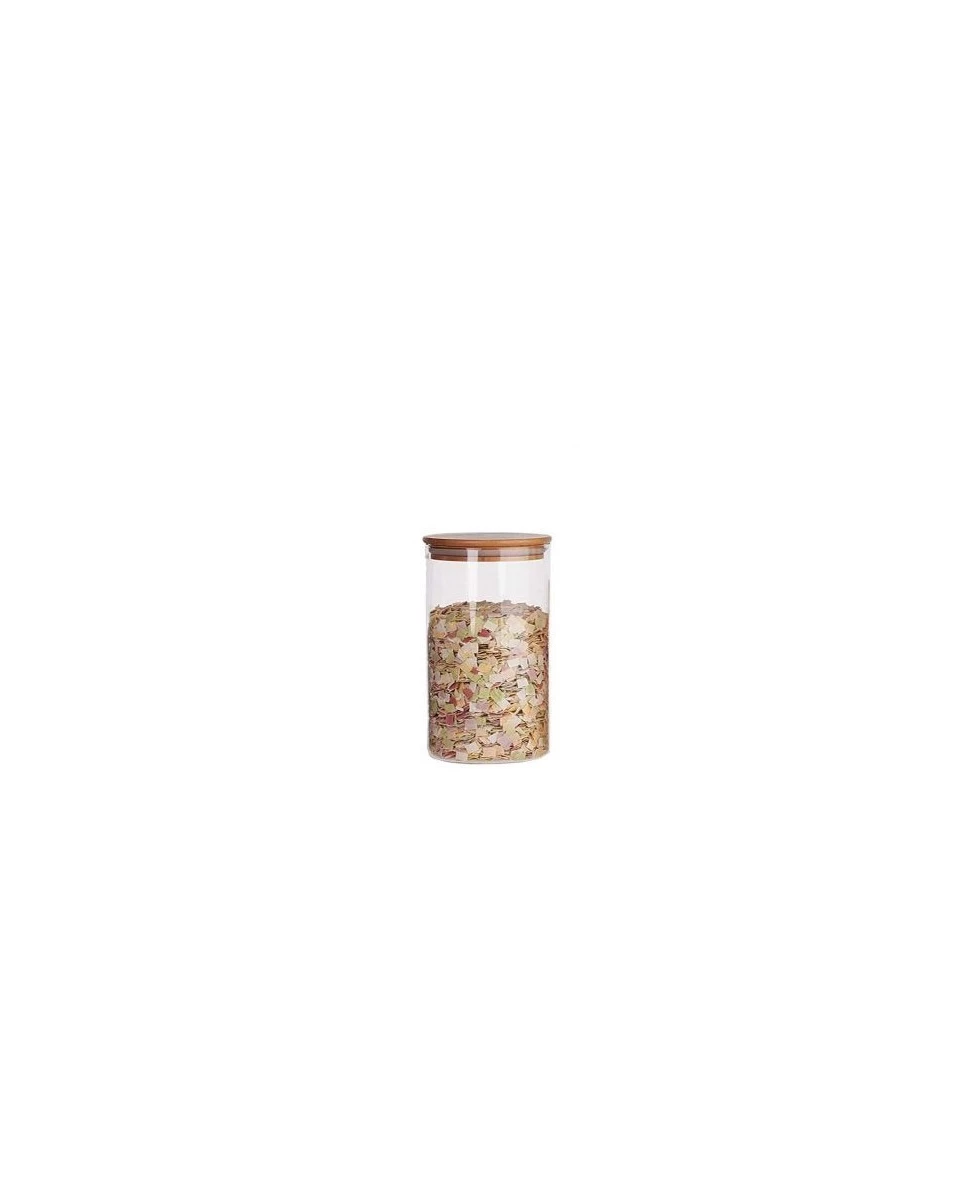 Bocal en Verre Couvercle Bois - 800 ml - Ah Table