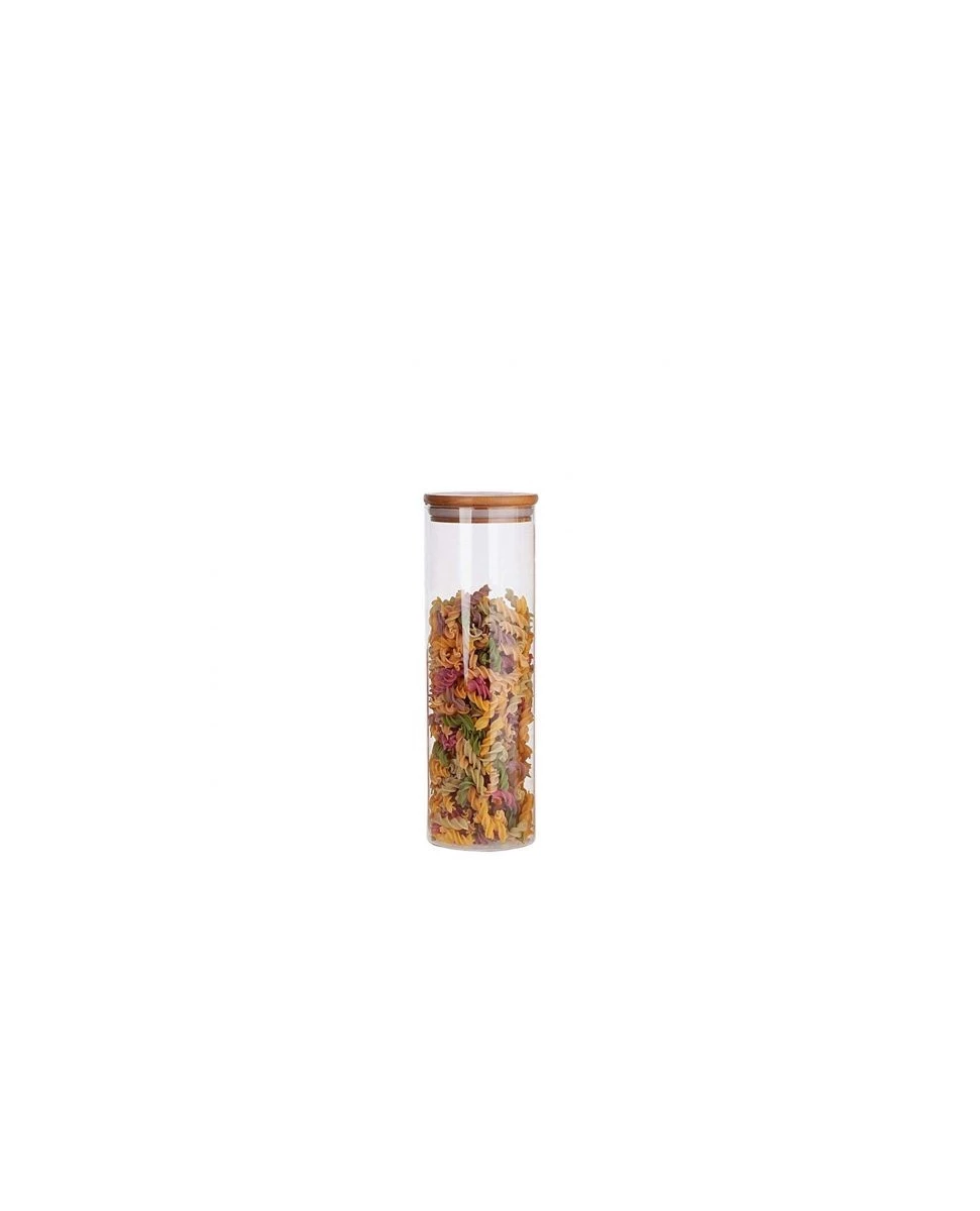 Bocal en Verre Couvercle Bois - 1,4 L - Ah Table