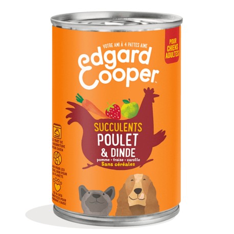 Boite Chien Poulet & Dinde - 400g - Edgard Cooper