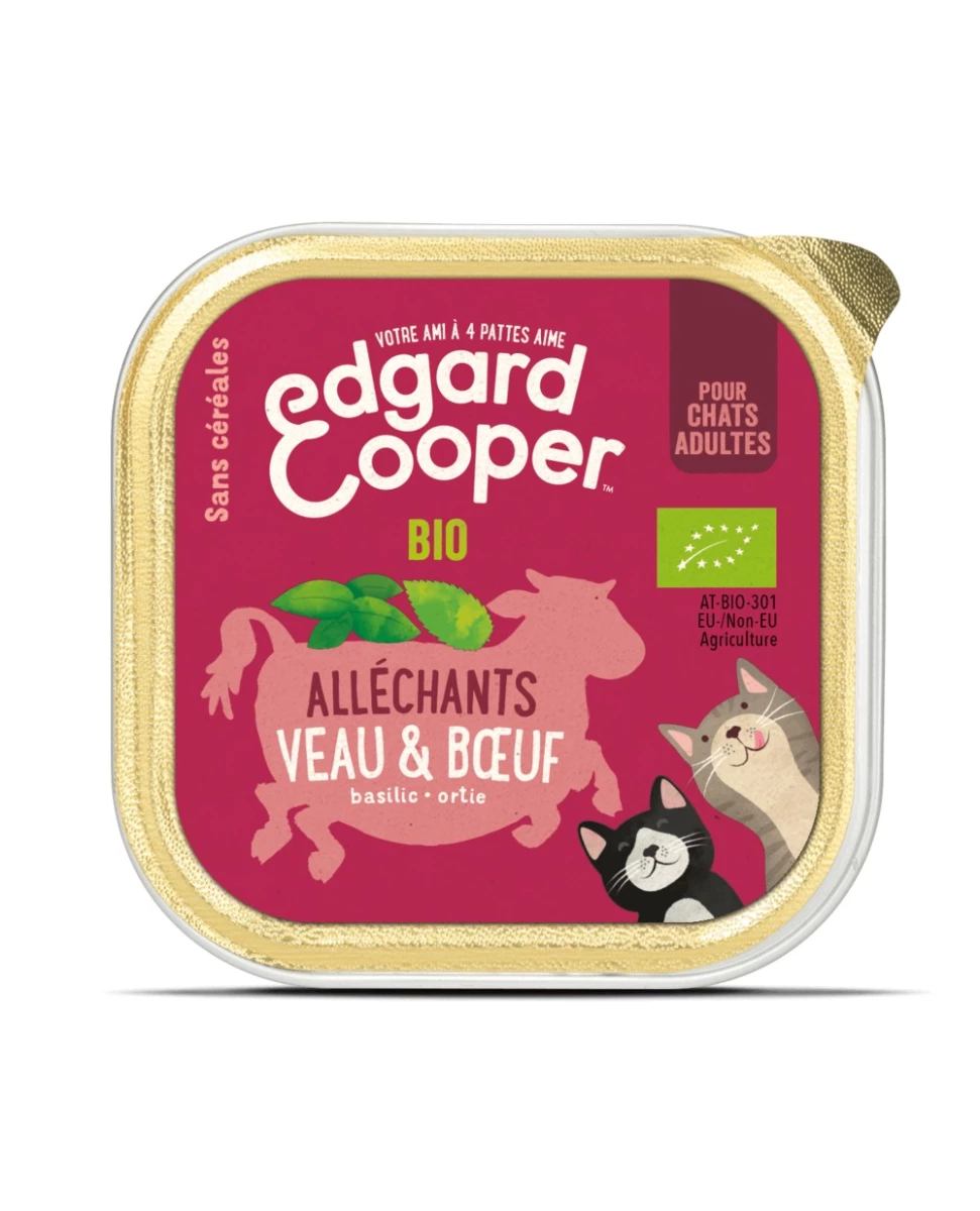 Cat Cup Veau & Boeuf Bio - 85g - Edgard Cooper