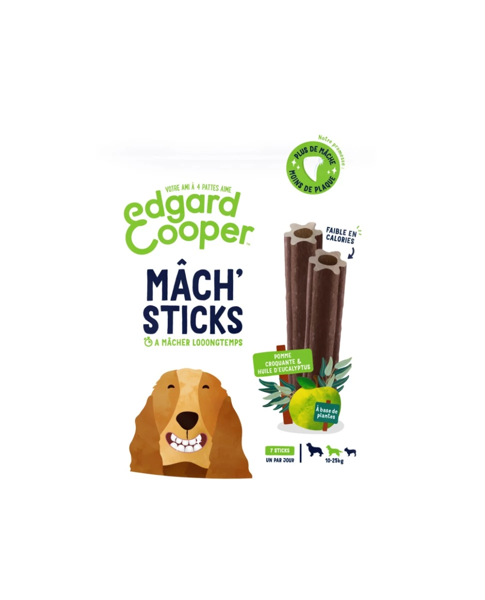 Mach Sticks Pomme Moyen Chien - 160g - Edgard Cooper