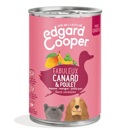 Boîte Chiot Canard & Poulet - 400g - Edgard Cooper