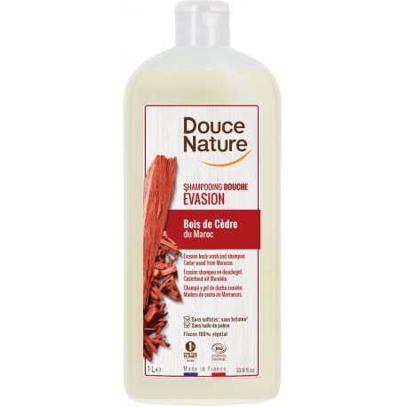 Shampooing Douche Evasion Bois de Cèdre - 1L - Douce Nature